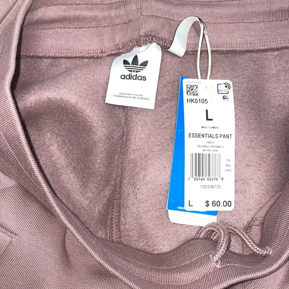 New Large Adidas Essentials Muave Sweatpant Jogger With Pockets - Picture 4 of 4